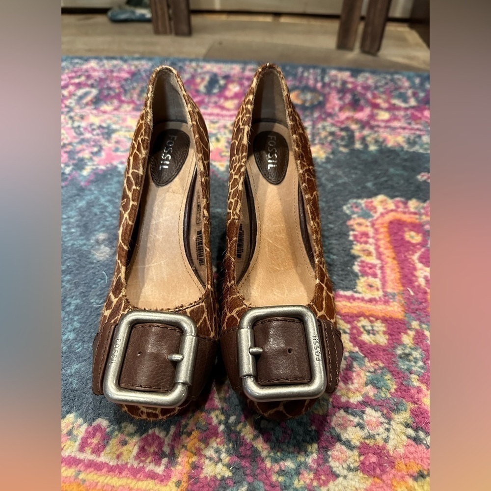 Fossil Maddox Giraffe Print Calf Hair Pump - Picture 3 of 8